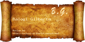 Balogi Gilberta névjegykártya